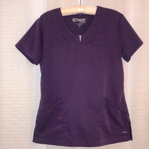 Grey’s Anatomy M Deep Purple Plum Scrub Top - Picture 1 of 15